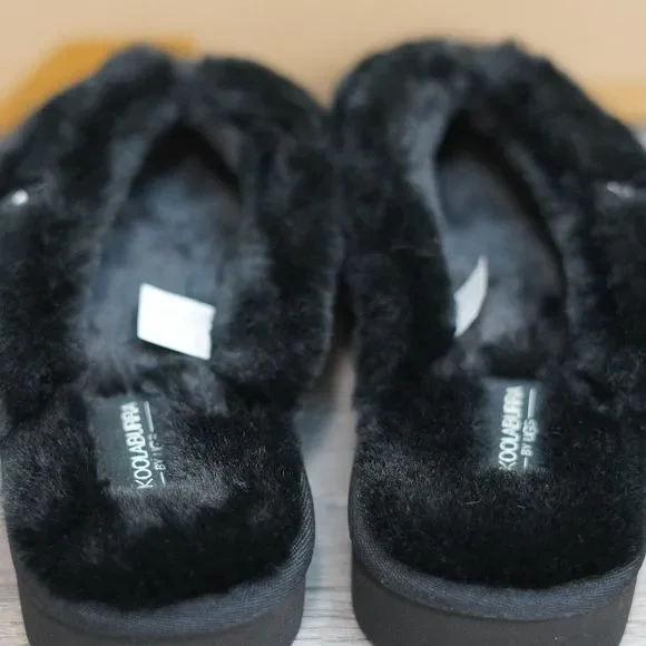 Koolaburra by UGG Furr-ee Women's Slipper Sandals - Black (Various Size) - Picture 5 of 6